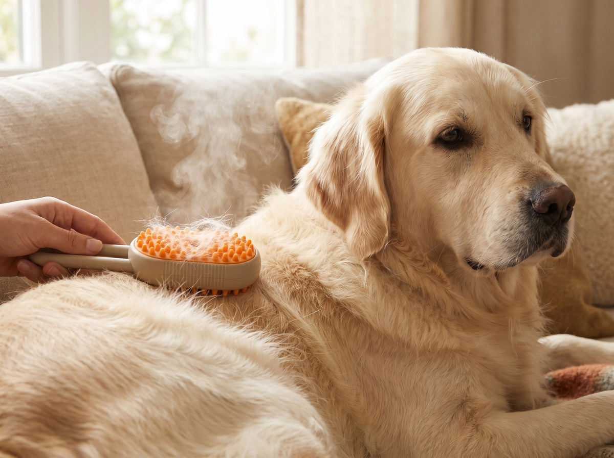 A fine mist as you brush.
