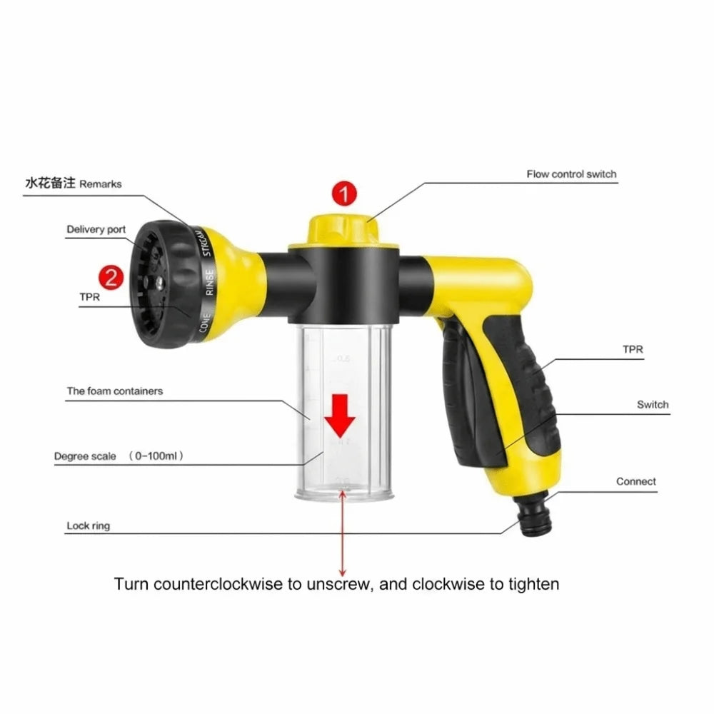 High-Pressure Pet Bath Sprayer Portable Detachable High Pressure Water Sprayer Handheld Multi-Jet Bath Nozzle Set Home Cleaning