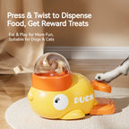 Duck Treat Dispenser Toy for Cats & Dogs Pet Slow Food Bowl Interactive Training Feeder Automatic Pet Food Dispensing Toy
