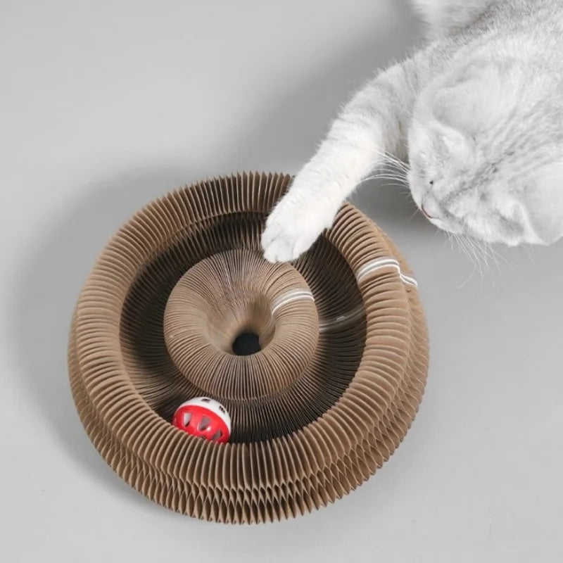 Magic Organ Foldable Cat Scratcher, Eco-Friendly Honeycomb Unbreakable Corrugated Paper Grinding Board Self-Entertainment Cat To