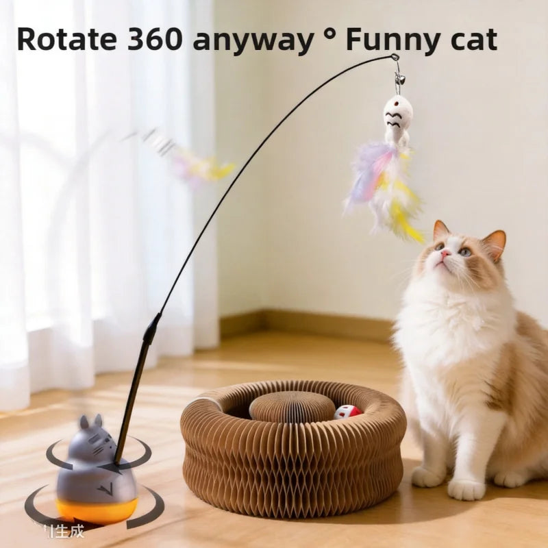 Magic Organ Foldable Cat Scratcher, Eco-Friendly Honeycomb Unbreakable Corrugated Paper Grinding Board Self-Entertainment Cat To