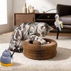 Magic Organ Foldable Cat Scratcher, Eco-Friendly Honeycomb Unbreakable Corrugated Paper Grinding Board Self-Entertainment Cat To