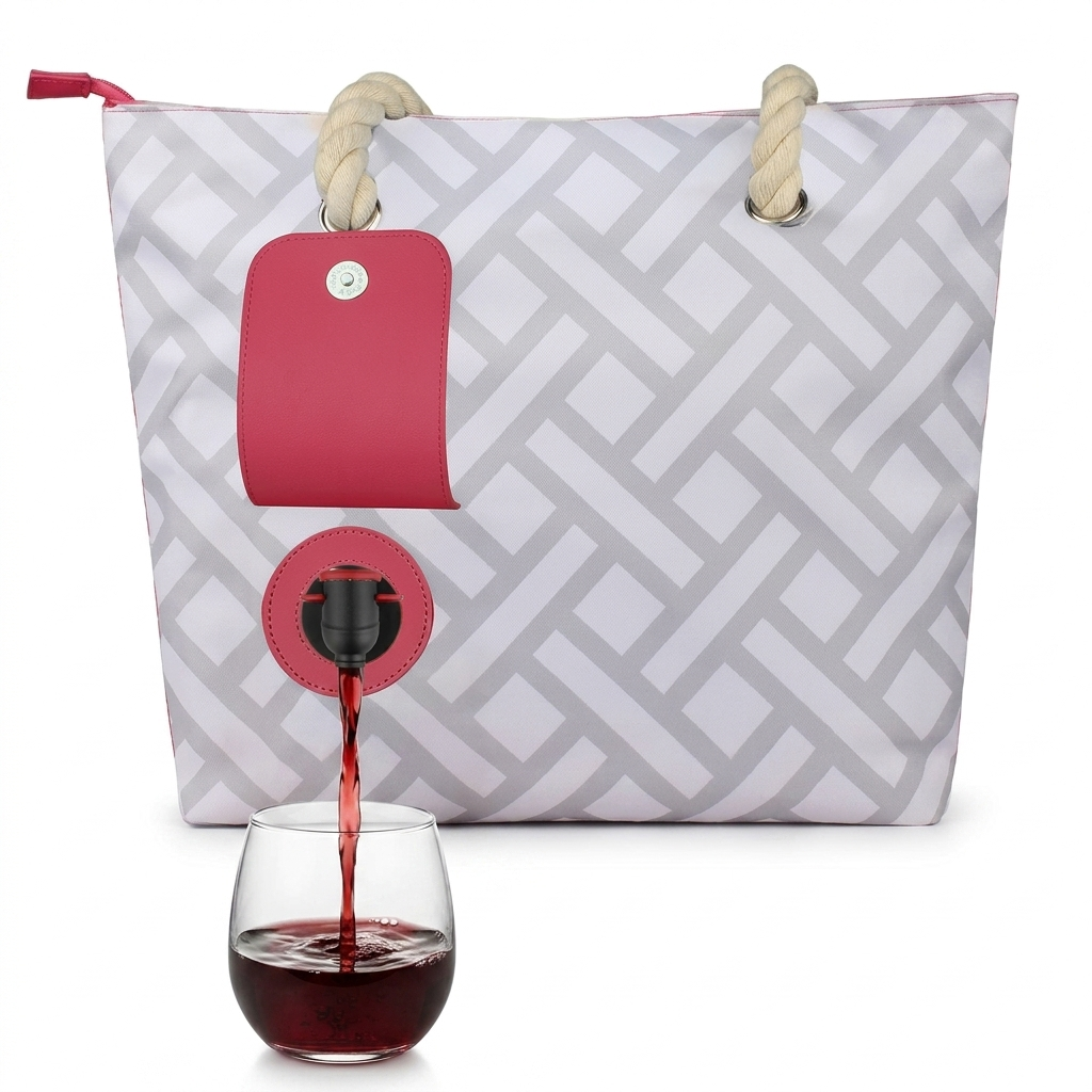 Insulated Wine Tote with Hidden Dispenser