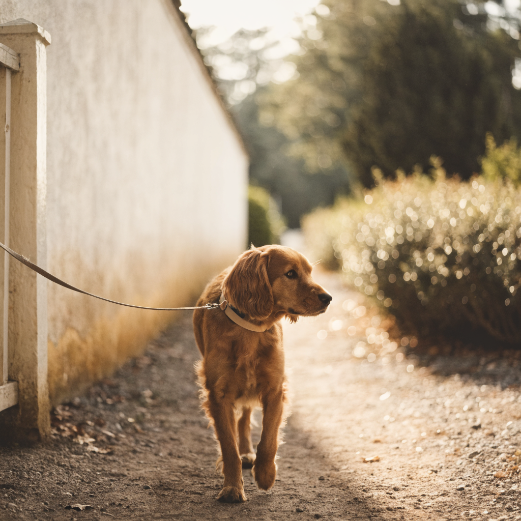 Dog on a walk